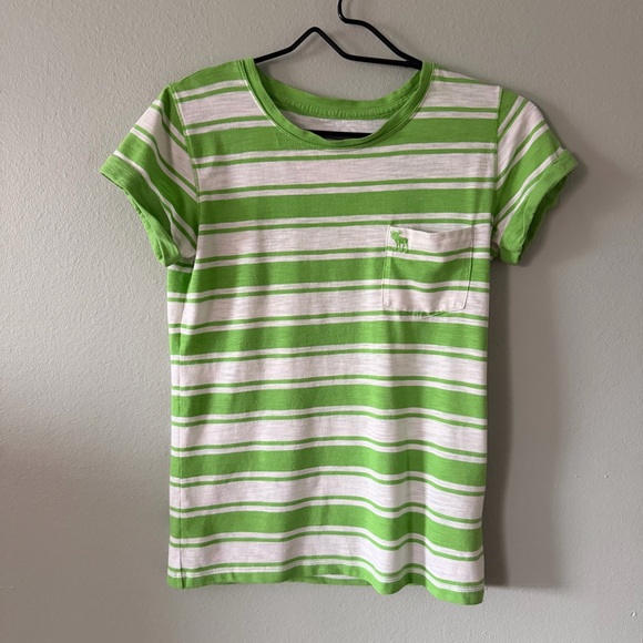 Abercrombie & Fitch Tops - Y2K Abercrombie & Fitch Green Striped Preppy Tee Size XS